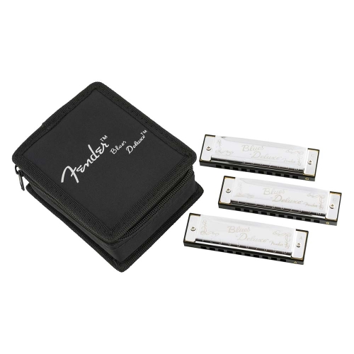 Fender Blues Deluxe Harmonica 3-Pack met Case (C, G, A) 0990701021