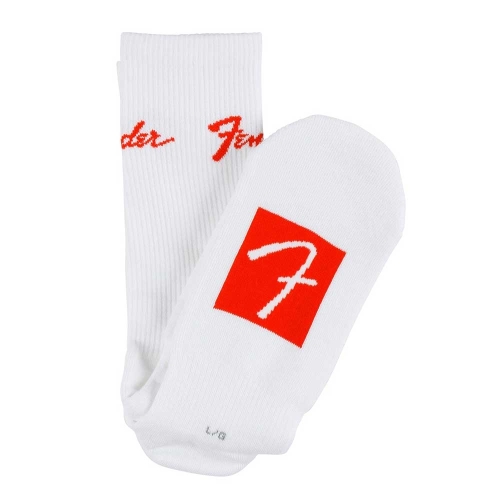 Fender Stompsocks Sokken met Fender Logo Wit 9100019506