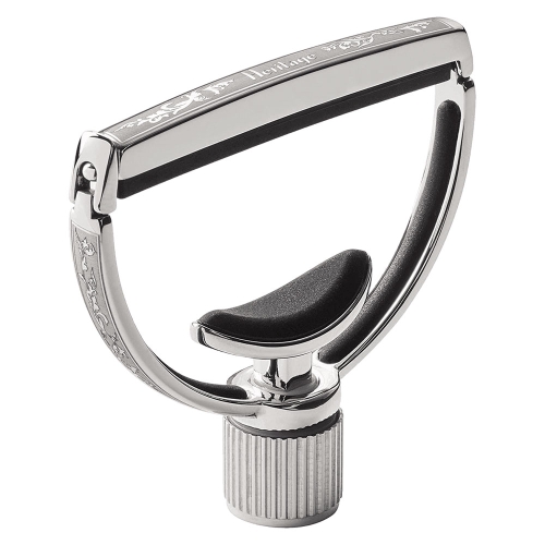 G7th Heritage Capodastro Style 3 Wide voor Akoestische Gitaar Chrome met Gravure (71113)