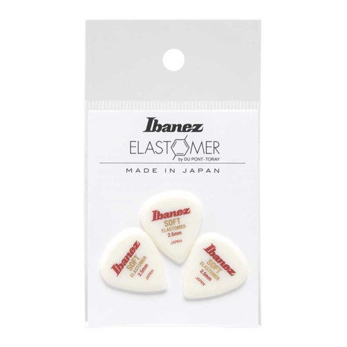 Ibanez BELJ1ST25 Elastomeer (Soft) Teardrop 2.5mm Plectrum 3-Pack