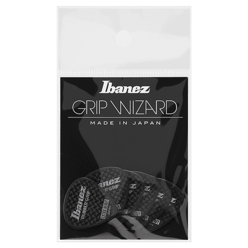 Ibanez PPA16XRG-BK Grip Wizard Rubber Grip 1.2mm Plectrum 6-Pack - Zwart