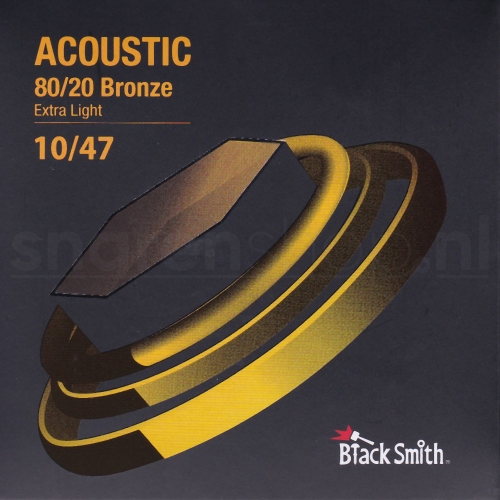 Blacksmith snaren met coating voor akoestische gitaar. Bronze wound, dikte .010-047 (Extra Light)