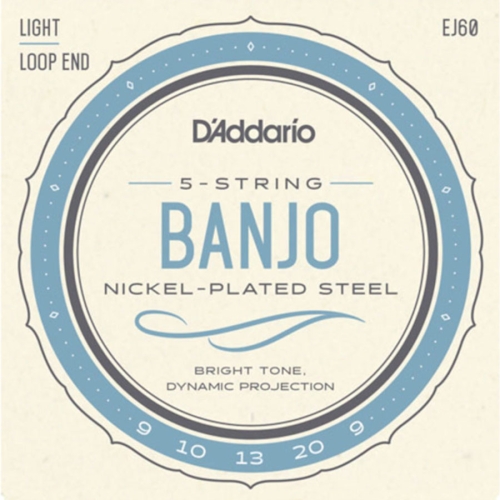 D'Addario EJ60 Nickel Plated Steel Banjo Snaren 5-Snarig (9-20)