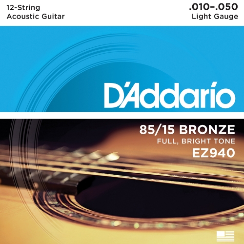 D'Addario EZ940 Akoestische Snaren 12-Snarig (10-50)