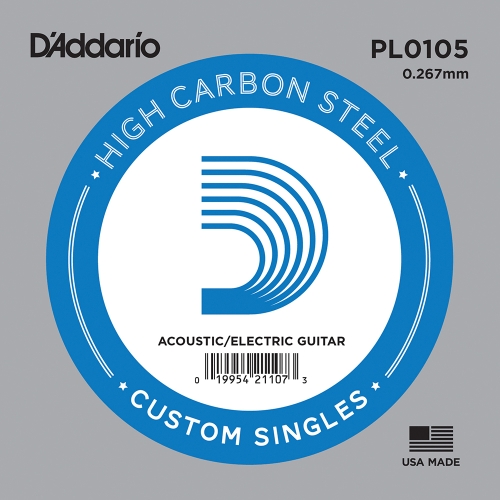 D'Addario PL0105 Losse Snaar .0105 Elektrisch / Western