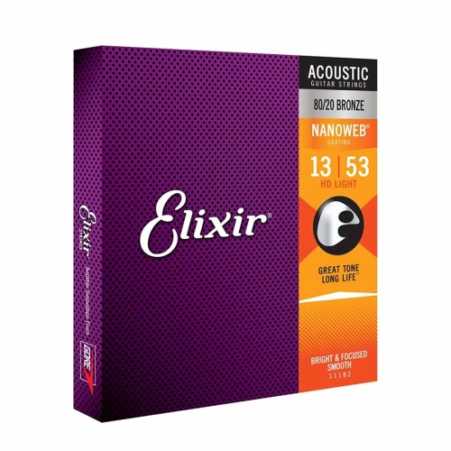 Elixir 11182 Nanoweb Snaren voor Akoestische Gitaar (13-53)