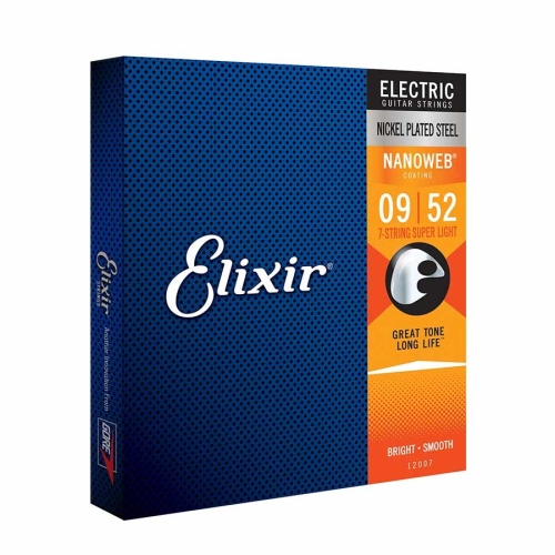 Elixir 12007 Nanoweb Snaren voor 7-Snarige Elektrische Gitaar (9-52