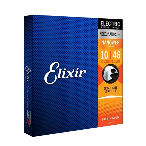 Elixir 12450 Nanoweb Snaren voor 12-Snarige Elektrische Gitaar (10-46)