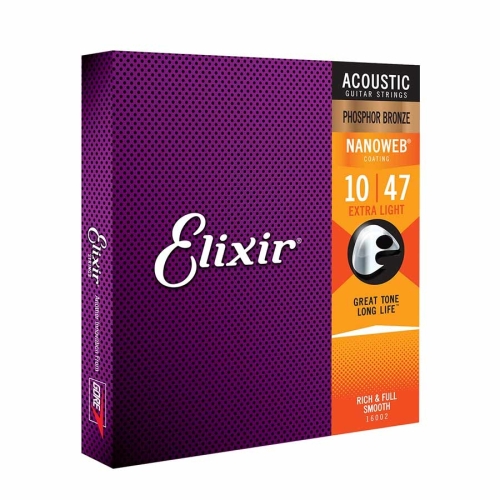 Elixir 16002 Nanoweb Phosphor Bronze Snaren voor Akoestische Gitaar (10-47)