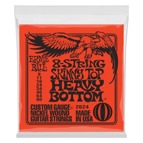 Ernie Ball 2624 Slinky Snaren voor 8-Snarige Elektrische Gitaar (9-80)