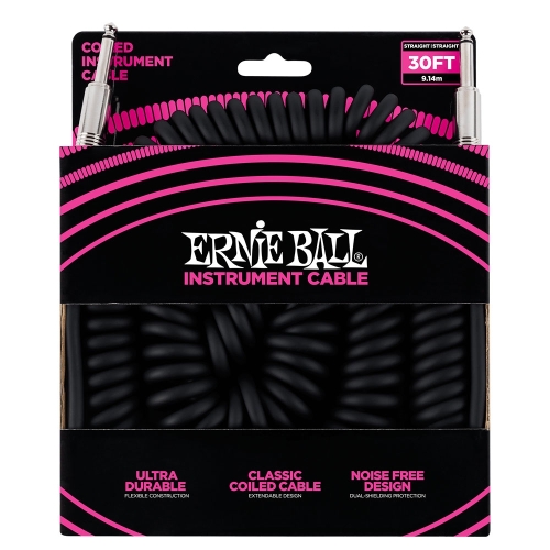 Ernie Ball EEB6044 Gekrulde Gitaarkabel 9 Meter Zwart 