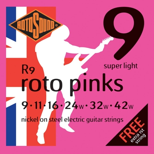 Rotosound R9 Pinks Snarenset voor Elektrische Gitaar (9-42)