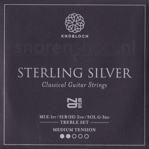 Knobloch 300SQZ Sterling Silver QZ Nylon Treble Set - Normale Spanning (3 Snaren)