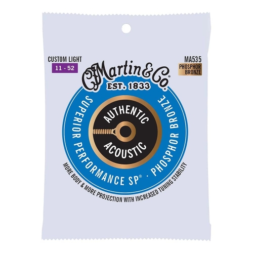 Martin MA535 Snaren voor Akoestische Gitaar (11-52) Phosphor Bronze, Custom Light