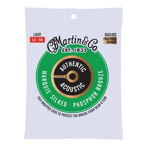 Martin MA540S Silked Snaren voor Akoestische Gitaar (12-54) Phosphor Bronze, Light