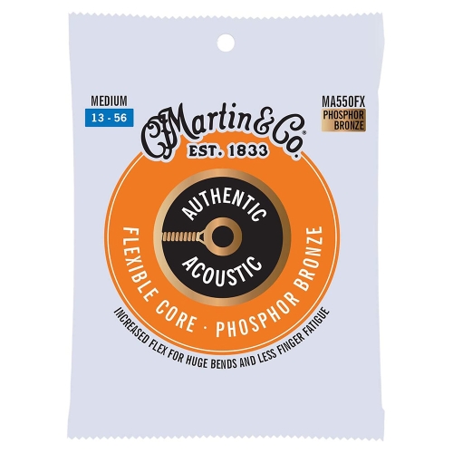 Martin MA550FX Flexible Core Akoestische Gitaarsnaren Phosphor Bronze, Medium (13-56)
