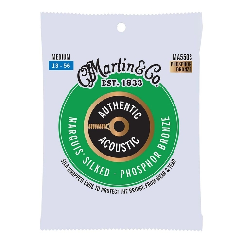 Martin MA550S Silked Snaren voor Akoestische Gitaar (13-56) Phosphor Bronze, Medium