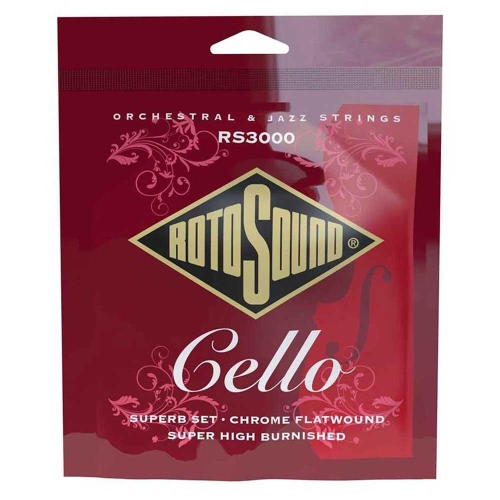 Rotosound RS3000 Chrome Flatwound Cello Snaren voor 4/4e Cello