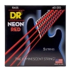 DR Strings NRB5-40 Neon Red Bassnaren 5-Snarig Coated (40-120) Light